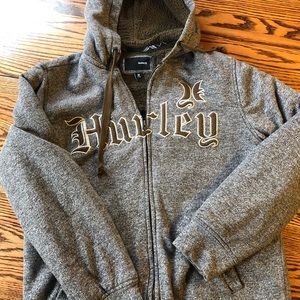 Hurley brown zip up hoodie jacket